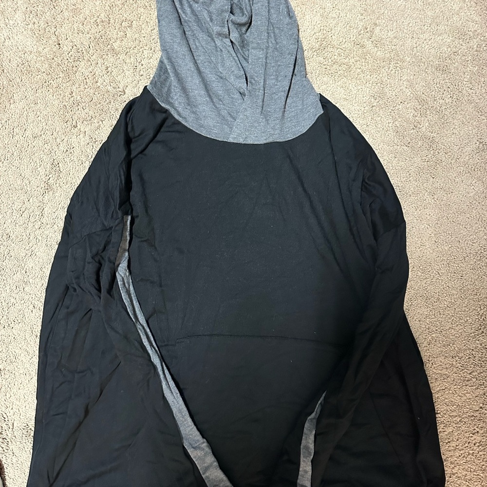 Eileen Fisher Charcoal and Light Gray Knit Top